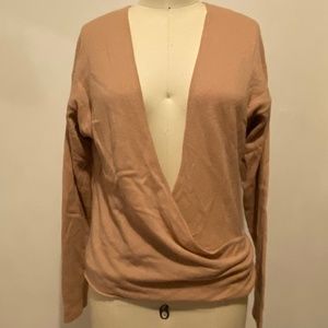 MAYLE blush pink wrap top